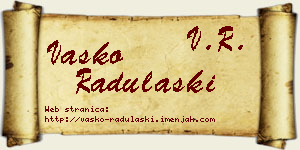 Vasko Radulaški vizit kartica